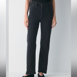 Denim Forum Black Straight-Leg Jeans